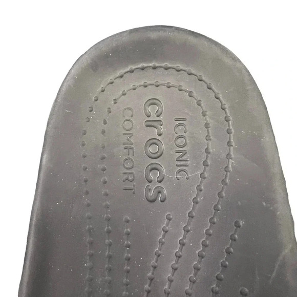 Crocs Classic Iconic Comfort Slide Sandal Black Beach Neutral Comfort Men's 12 - Picture 3 of 8